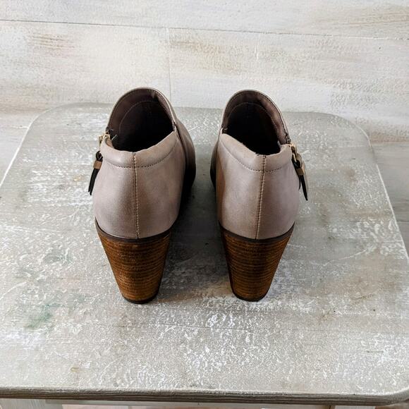Dr. Scholl's Work It Taupe Wedge Zip Up Ankle Boot Size 9M - Picture 4 of 6